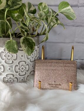 kate spade Metallic Rose Gold Card Holder Wallet